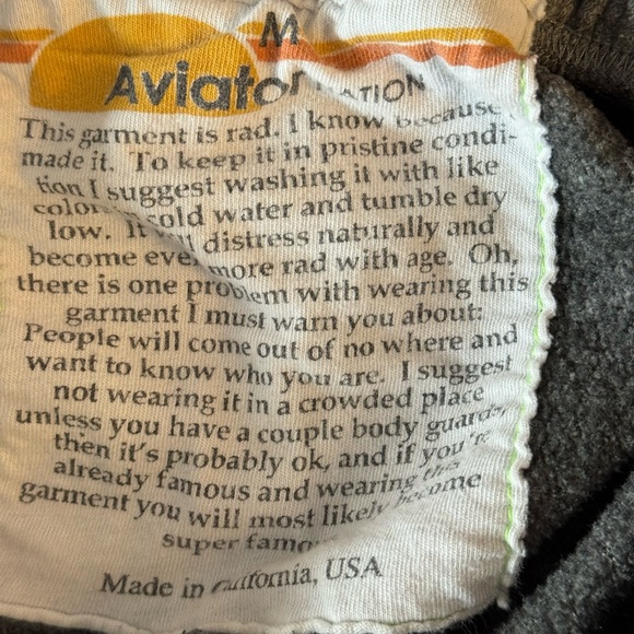 Aviator nation women’s sweatpants with colorful blue logo stripes on one leg - Picture 3 of 4